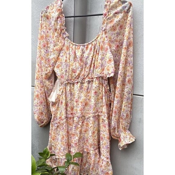 Vintage Jessica Simpson Women’s Sz XL Dress Floral Ruffled Boho Western Style - Picture 10 of 14